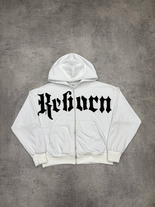 BLUZA NA ZAMEK Z CZARNYM NAPISEM